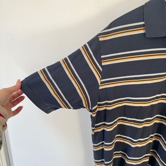 Polo Ralph Lauren Navy Yellow Stripe Short Sleeve Golf Polo Shirt - Picture 7 of 8